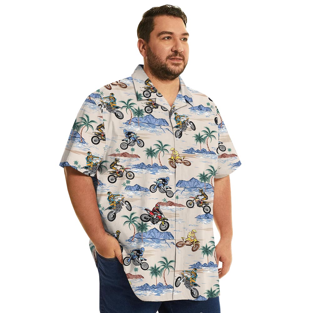 Motocross Hawaiian Shirt Beach Theme