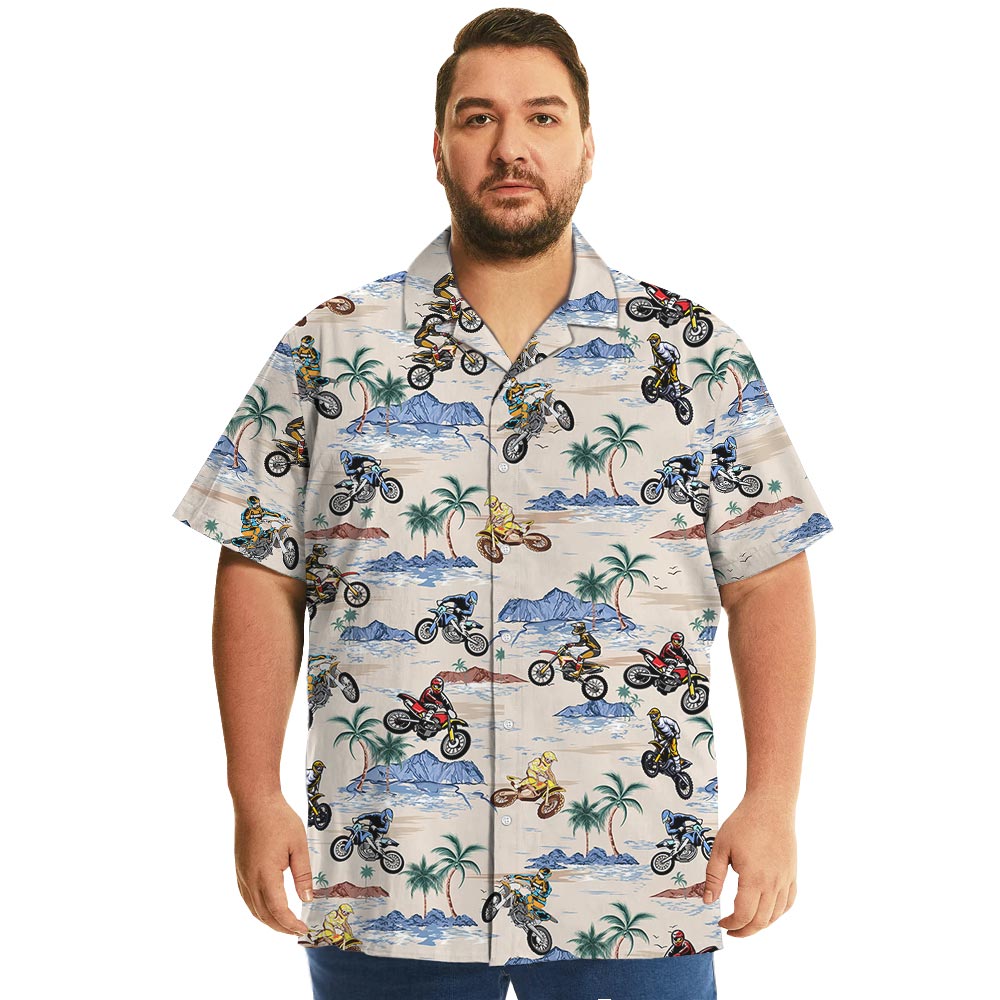 Motocross Hawaiian Shirt Beach Theme