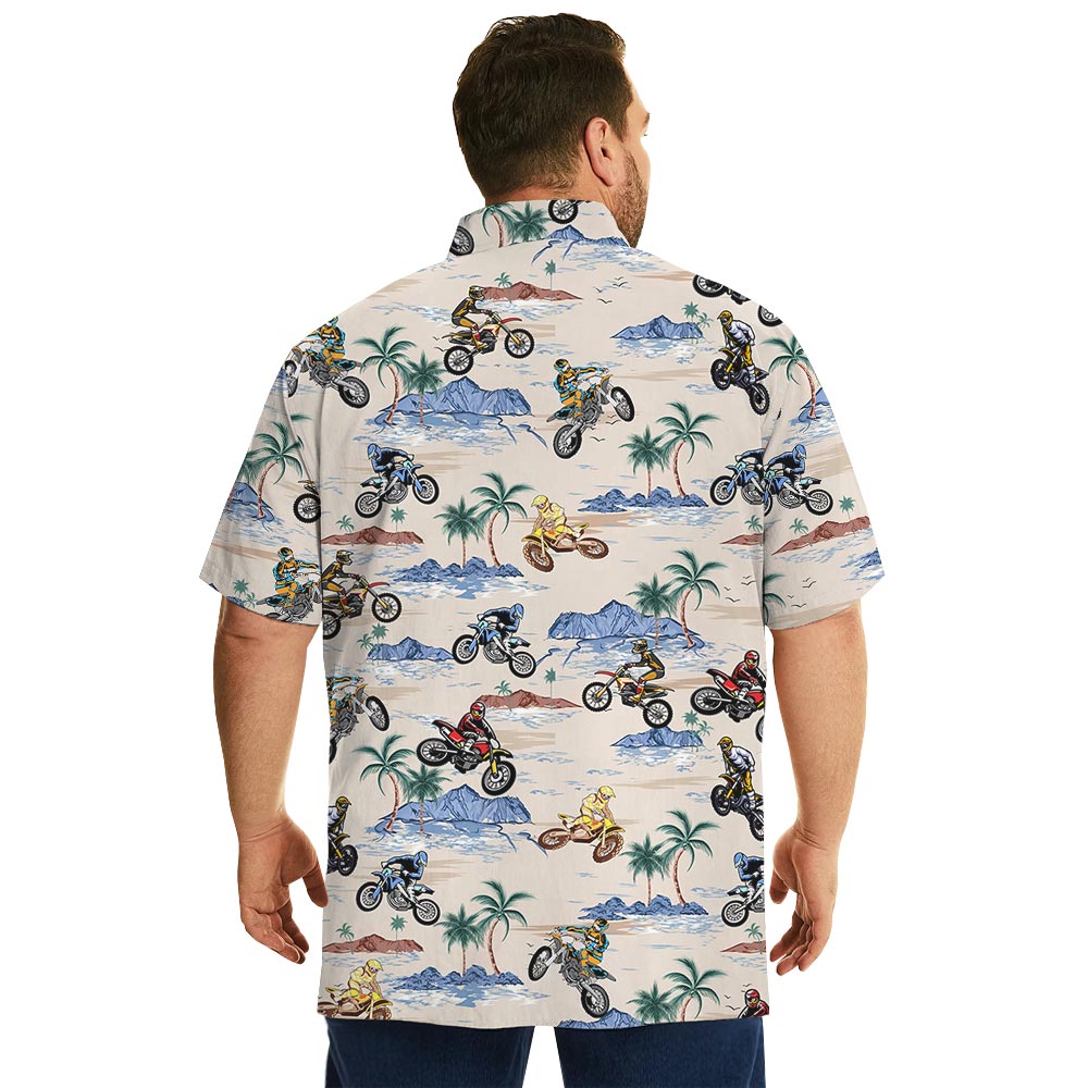 Motocross Hawaiian Shirt Beach Theme