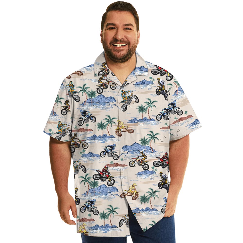 Motocross Hawaiian Shirt Beach Theme