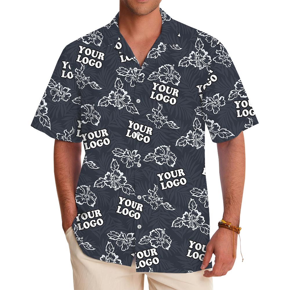 Bulk Order Navy Team Hawaiian Shirt Custom Logo - variant image 1