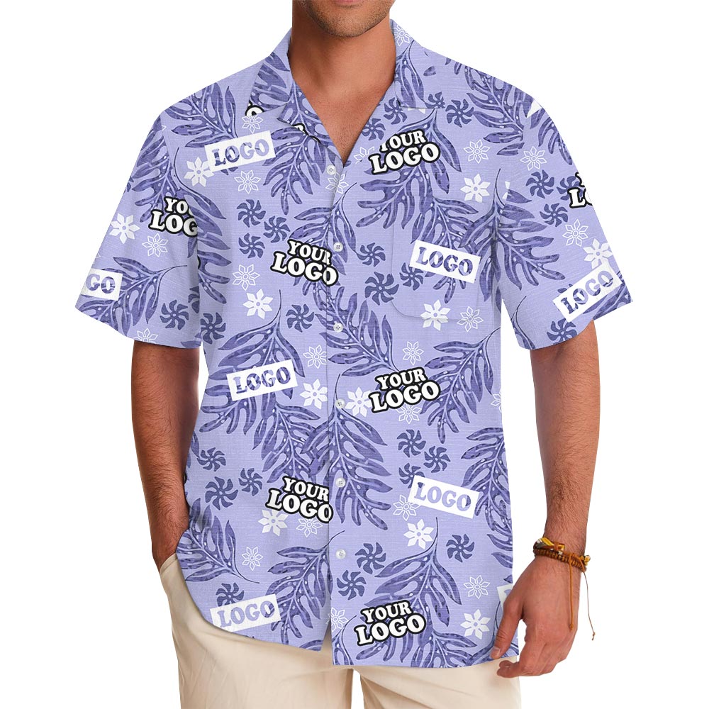 Custom Logo Purple Hawaiian Shirt Bulk No Minimum - variant image 1