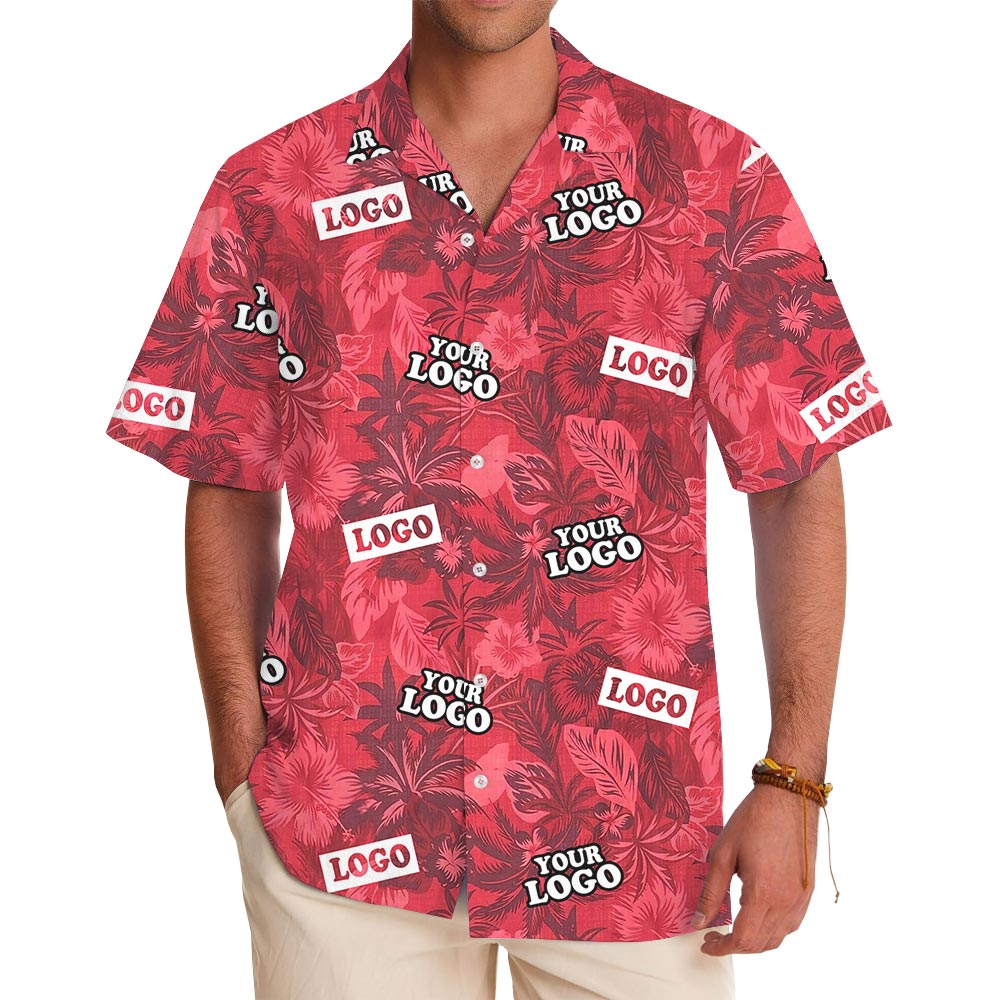 Red Personalized Team Logo Hawaiian Shirt Bulk Order - variant image 1