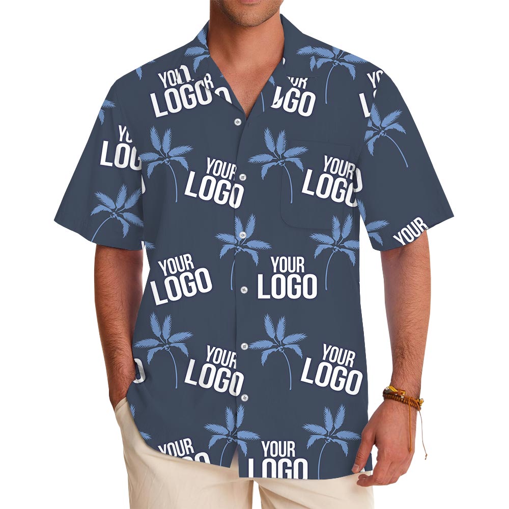 Bulk Custom Logo Navy Tropical Shirt No Minimum - variant image 1