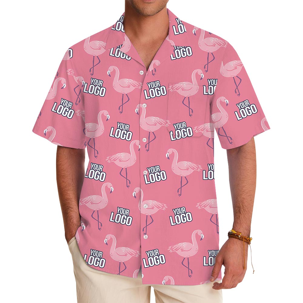 Pink Flamingo Hawaiian Shirt Custom Logo Bulk Order - variant image 1