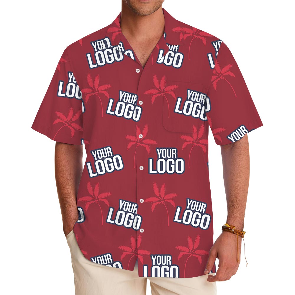 Personalized Logo Red Hawaiian Shirt For Corporate - variant image 1