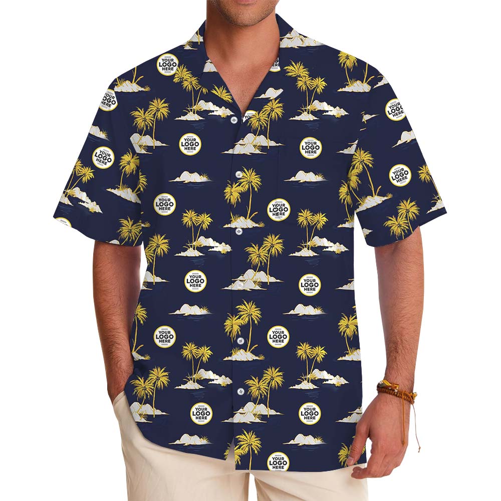 Palm Tree Custom Multiple Logo Hawaiian Shirt - variant image 1