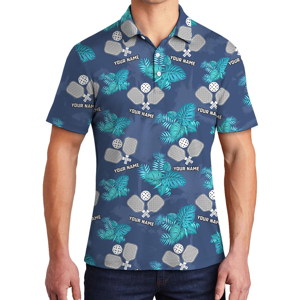 Custom Logo Pickleball Team Tropical Polo Navy - variant image 1