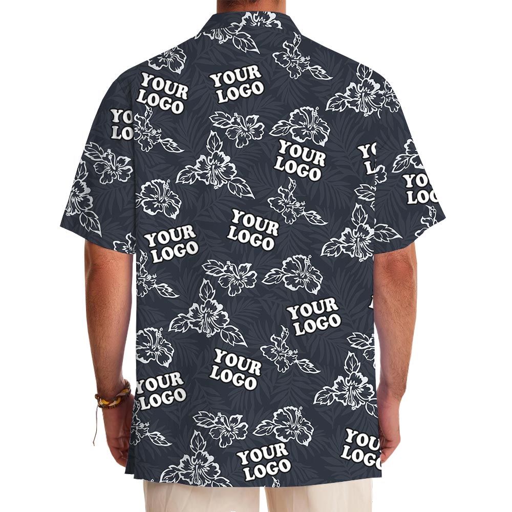 Bulk Order Navy Team Hawaiian Shirt Custom Logo