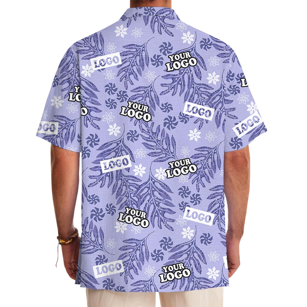 Custom Logo Purple Hawaiian Shirt Bulk No Minimum