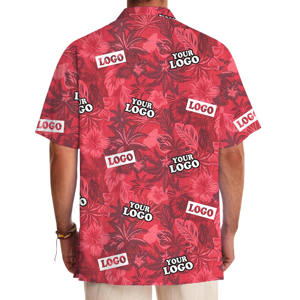 Red Personalized Team Logo Hawaiian Shirt Bulk Order