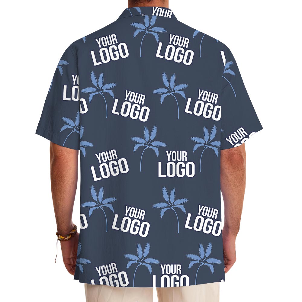 Bulk Custom Logo Navy Tropical Shirt No Minimum