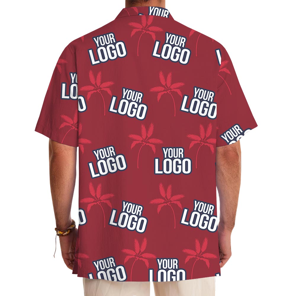 Personalized Logo Red Hawaiian Shirt For Corporate