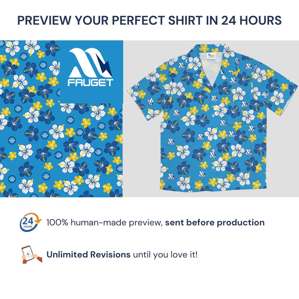Custom Logo And Face Hawaiian Shirt With Floral Print