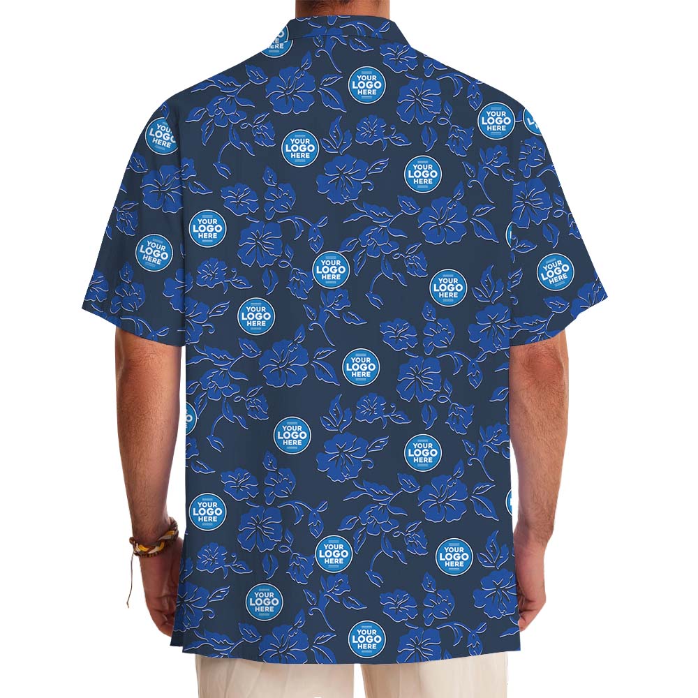 Vintage Blue Floral Customized Hawaiian Shirt
