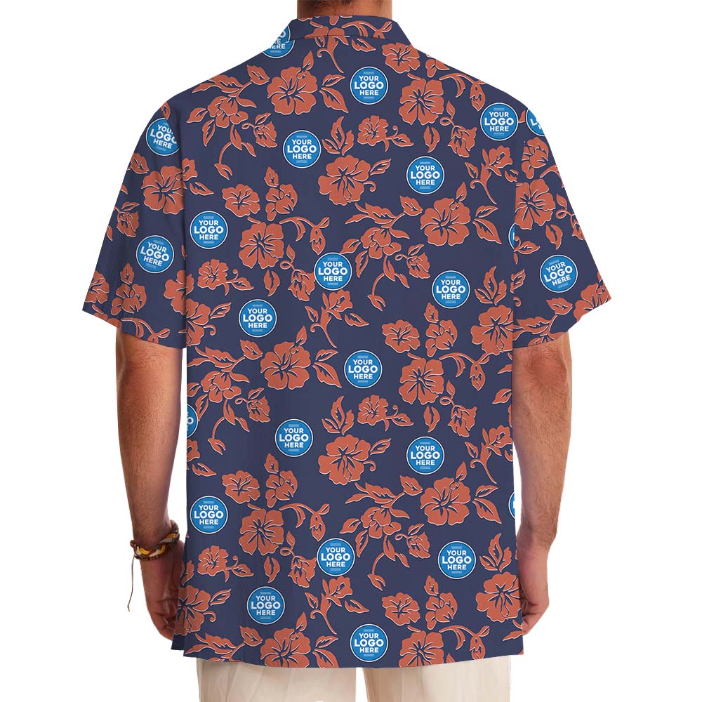 Vintage Floral Hawaiian Shirt With Logo Or Face