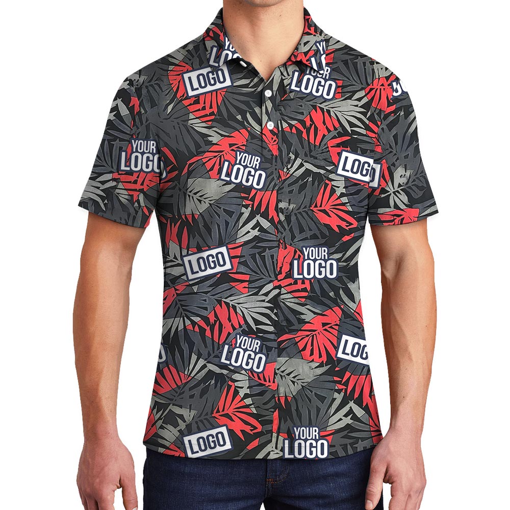 Cool Custom Tropical Polo With Company Logo Red - variant image 1