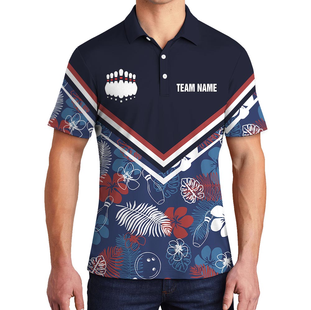 Custom Team Name Bowling Polo Tropical Shirt - variant image 1