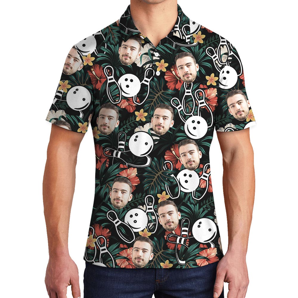 Matching Personalized Bowling Polo Shirt With Your Faces - variant image 1