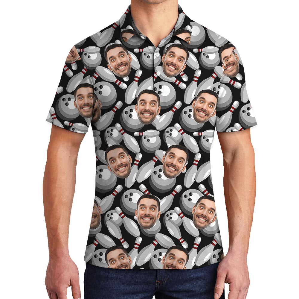 Funny Custom Multiple Faces Bowling Polo Shirt - variant image 1