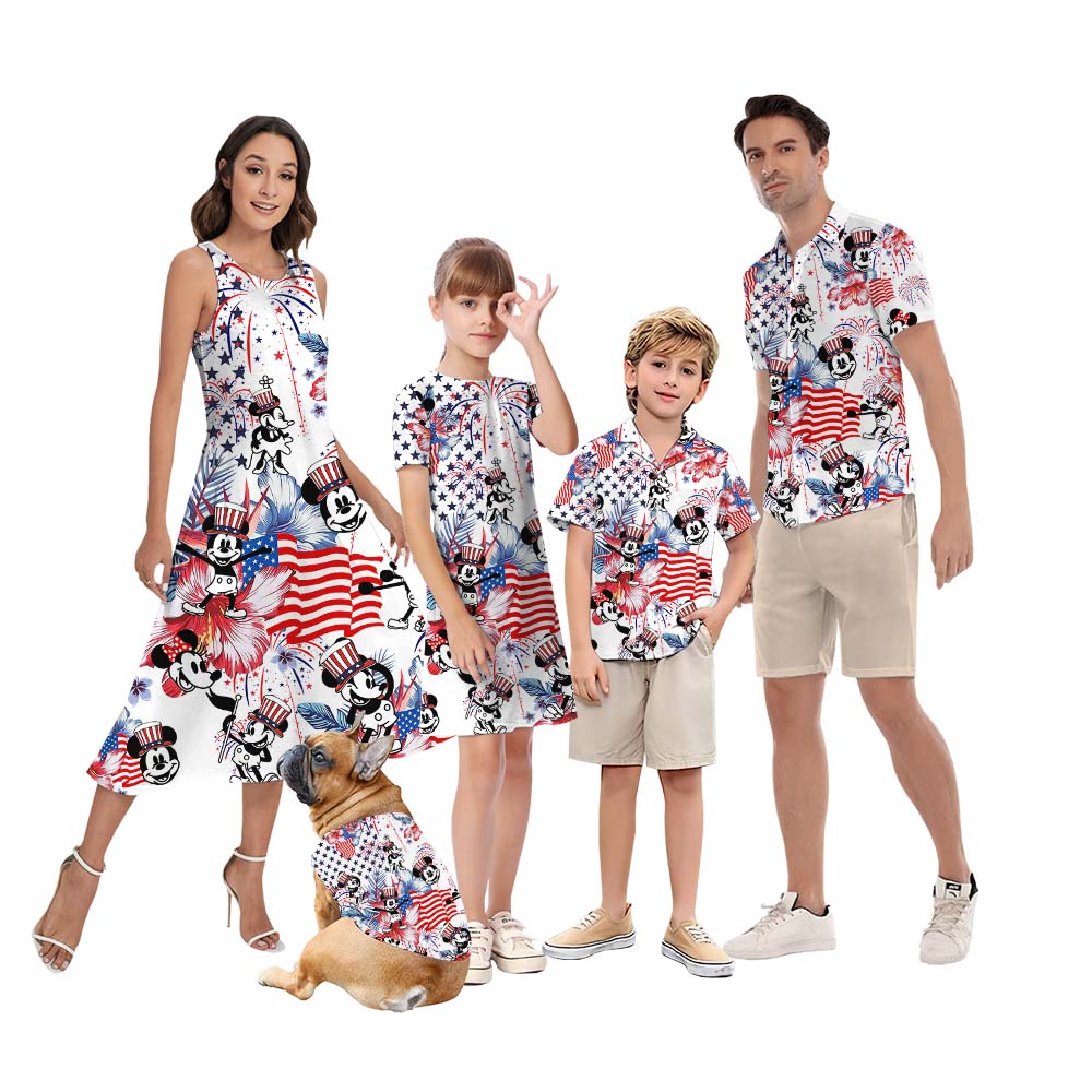 4th Of July Matching Family Hawaiian Outfit Steamboat Willie Mouse - variant image 1
