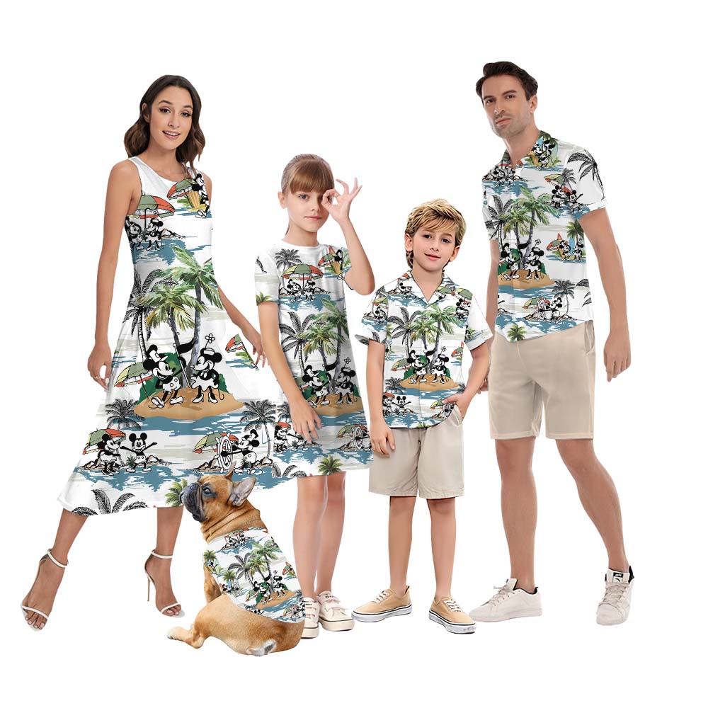 Island Vibe Steamboat Willie Matching Family Hawaiian Outfits - variant image 1
