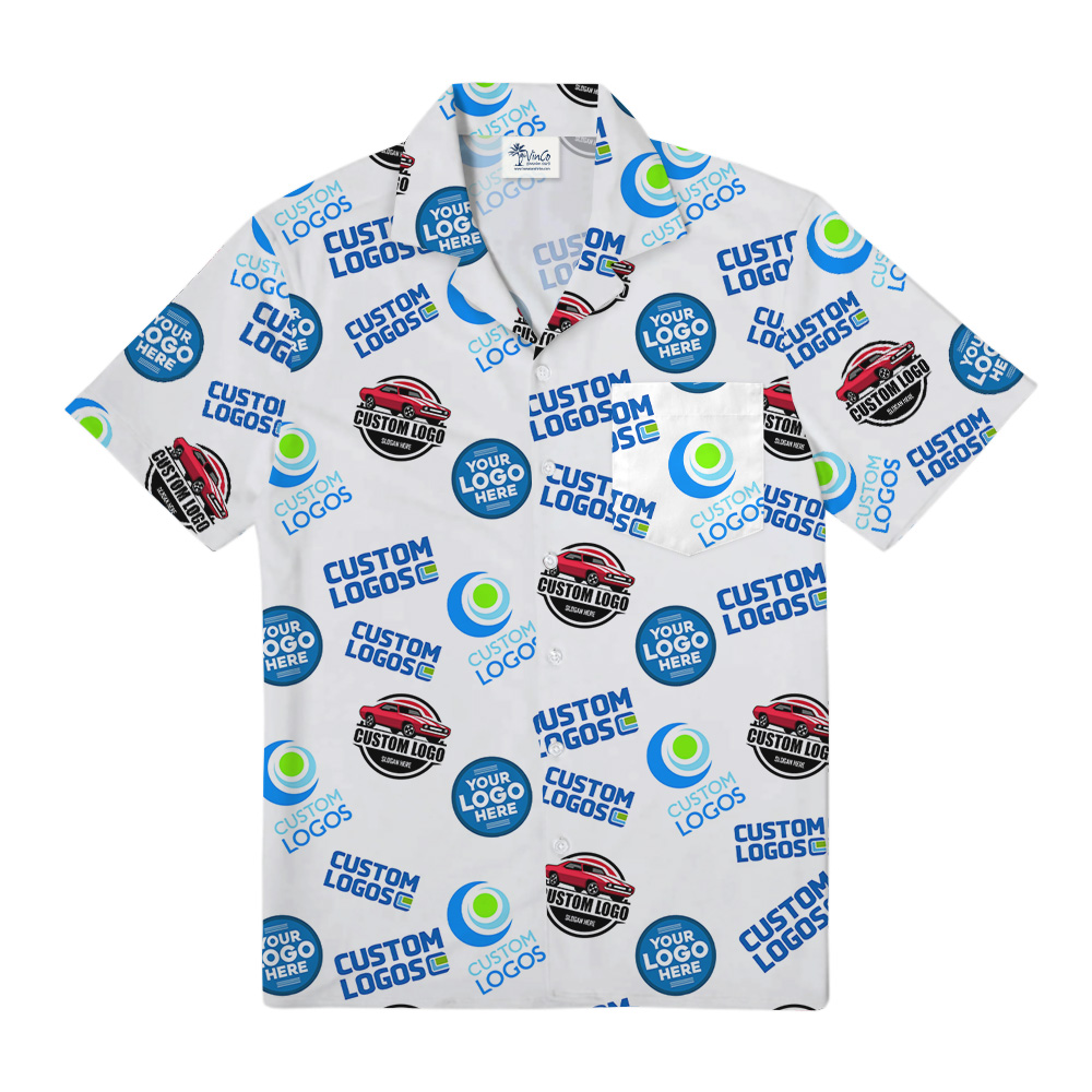 Custom Multiple Company Logos Pocket Hawaiian Shirt - variant image 1