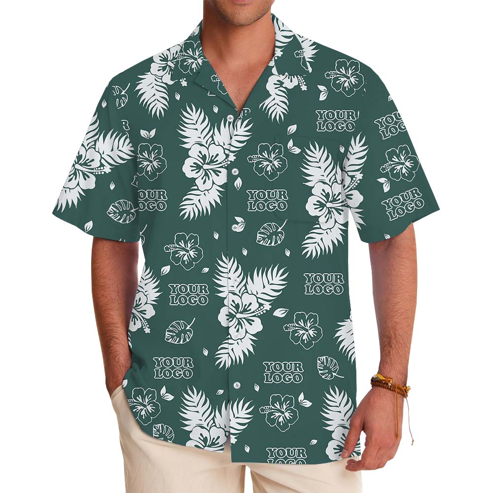 Green Floral Customize Hawaiian Shirt For Team - variant image 1
