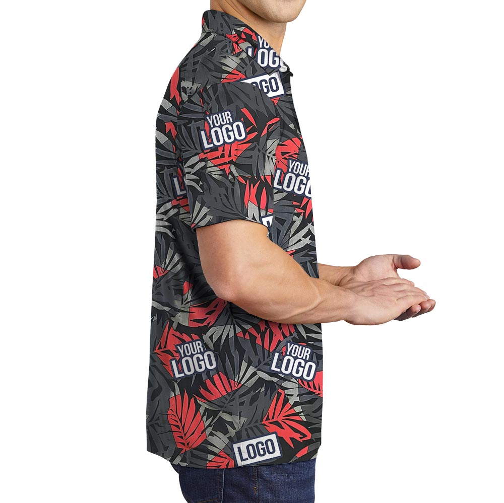 Cool Custom Tropical Polo With Company Logo Red