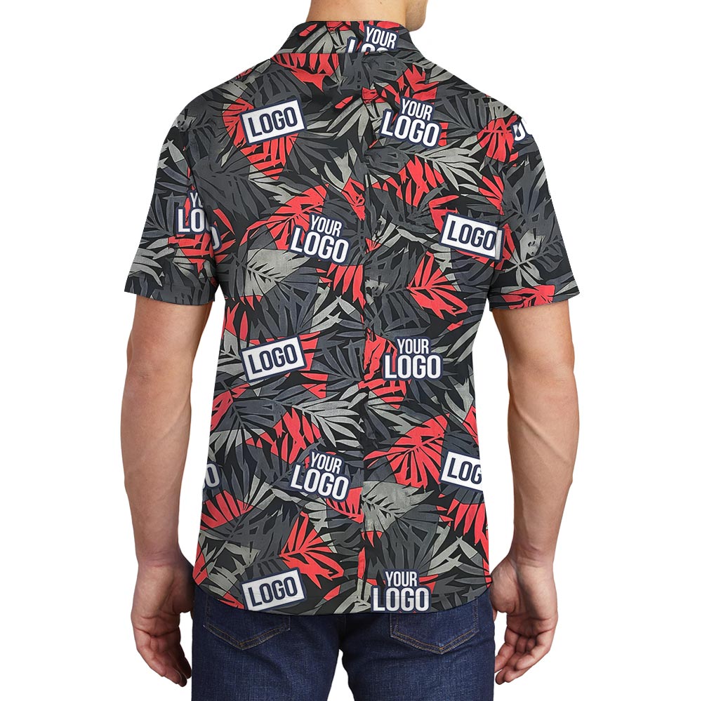 Cool Custom Tropical Polo With Company Logo Red