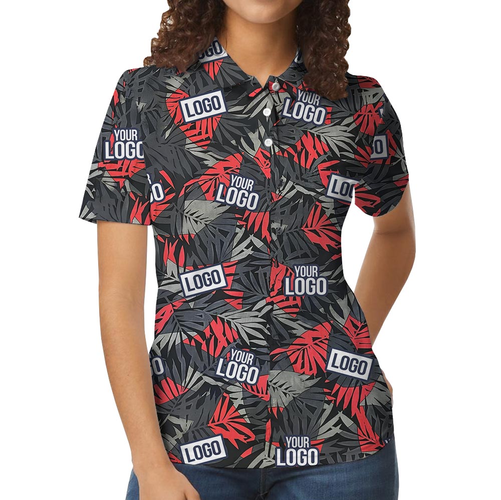 Cool Custom Tropical Polo With Company Logo Red