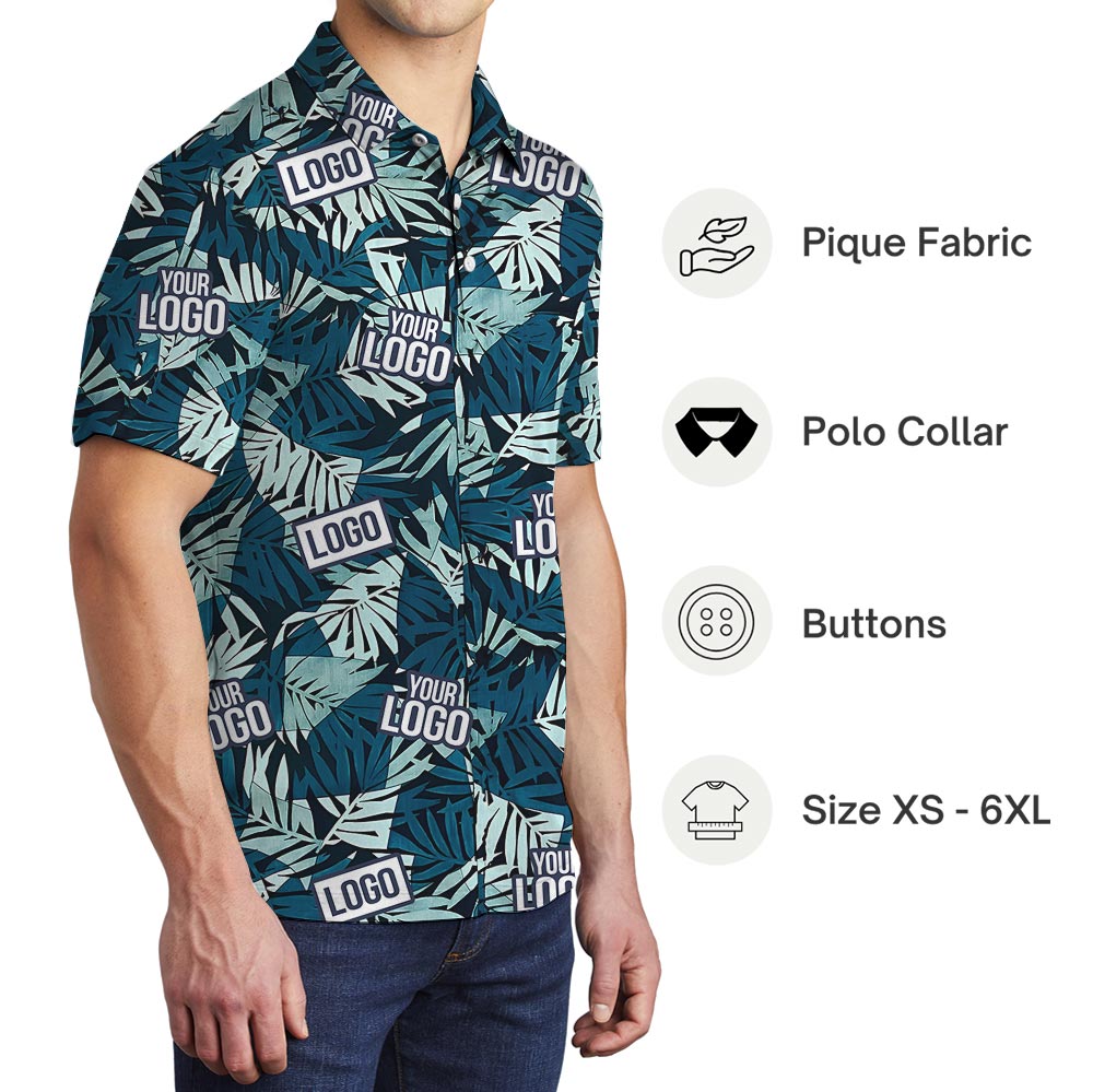 Custom Team Logo Tropical Polo For Men And Women
