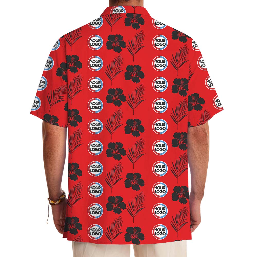 Custom Team Or Company Logo Red Hawaiian Shirt