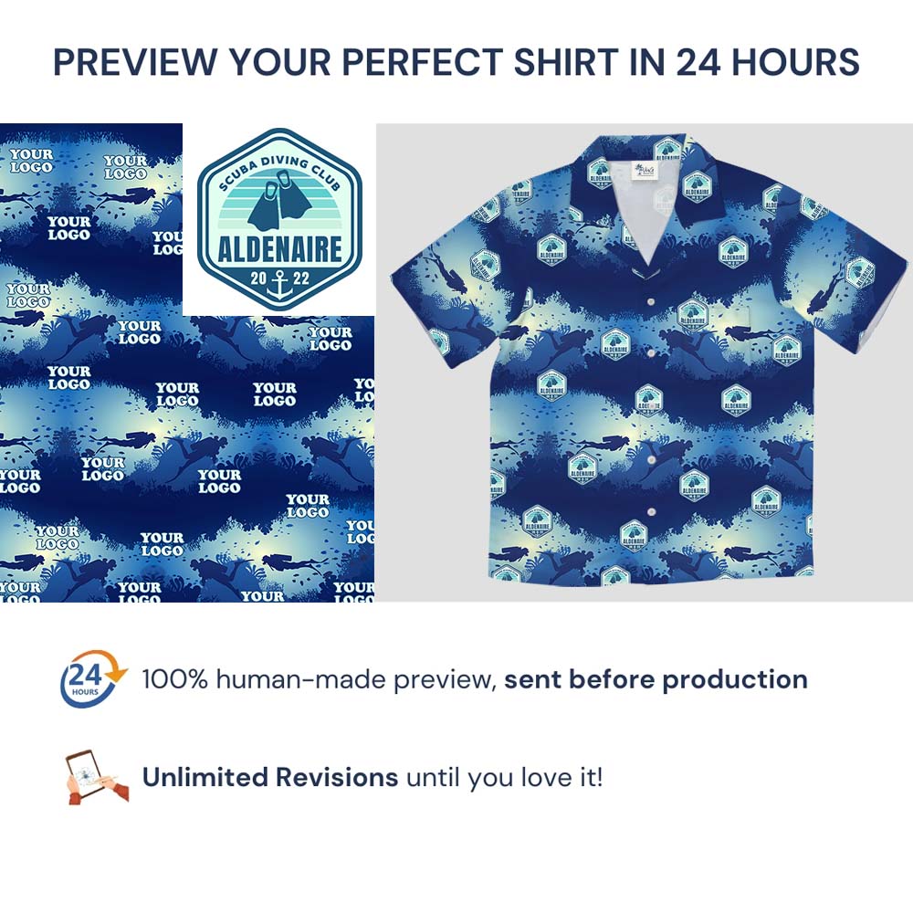 Custom Logo Scuba Diving Club Hawaiian Shirt