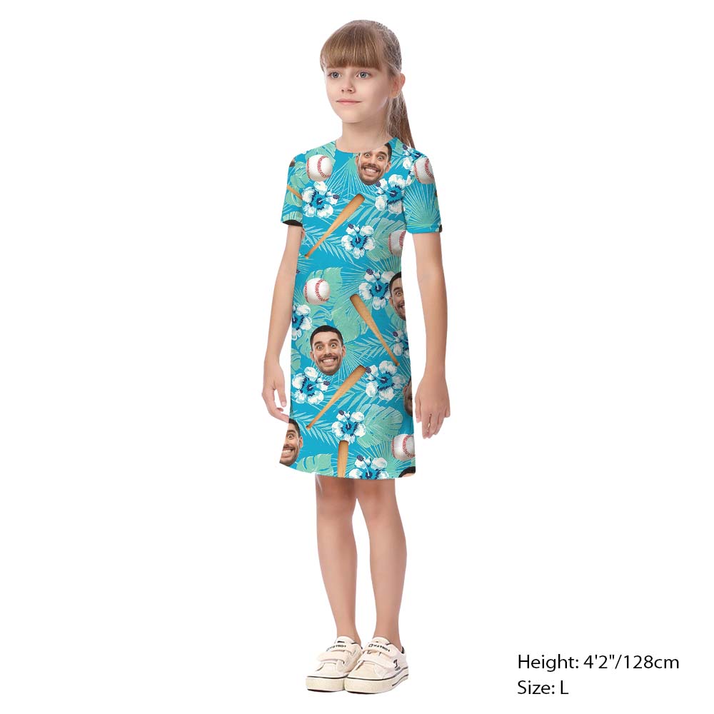 Tropical Baseball Family Matching Hawaiian Outfits With Face
