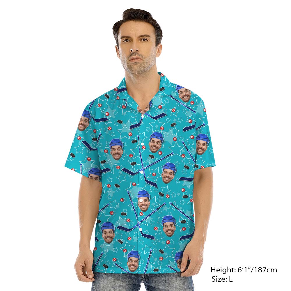 Custom Face Hockey Family Matching Hawaiian Outfits