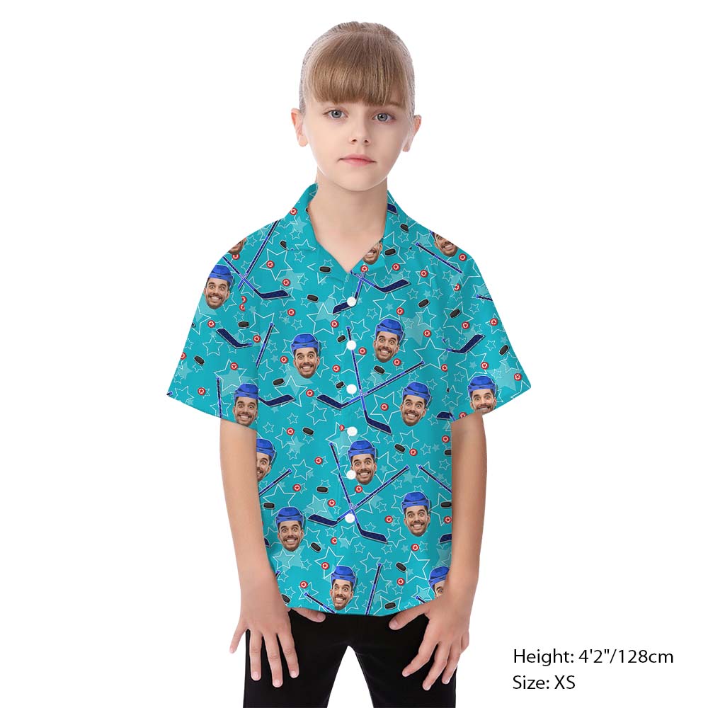 Custom Face Hockey Family Matching Hawaiian Outfits