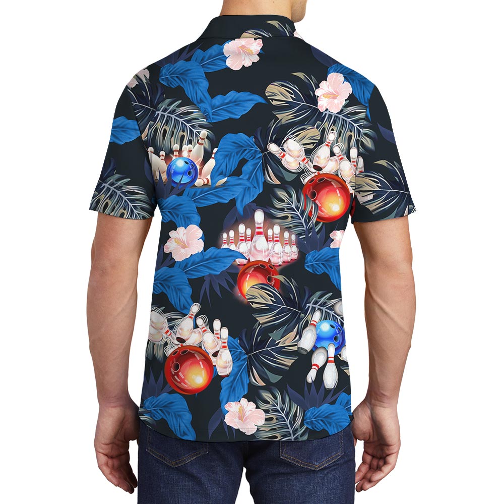 Tropical Bowling Polo Hawaiian Shirt Collared