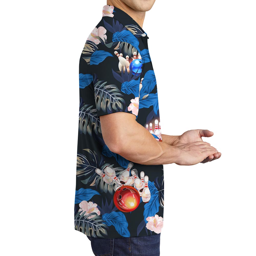 Tropical Bowling Polo Hawaiian Shirt Collared
