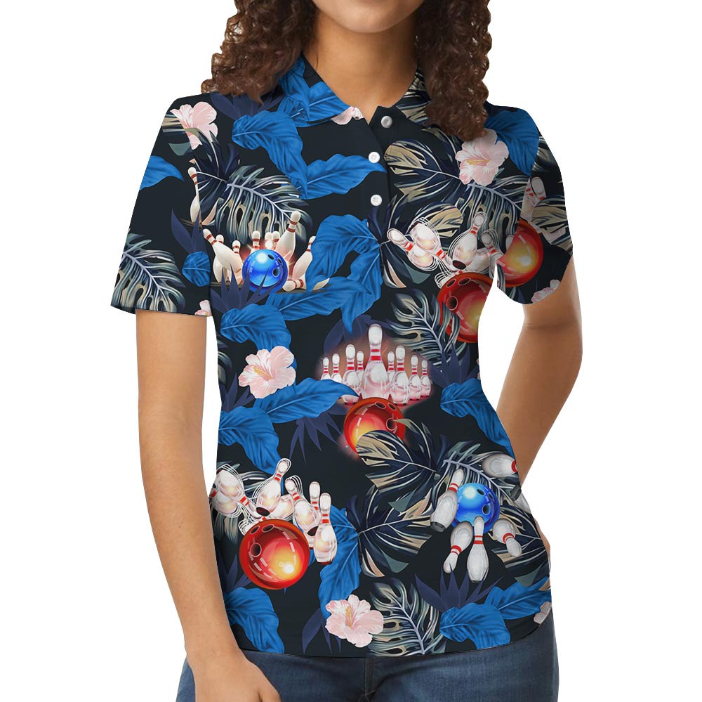 Tropical Bowling Polo Hawaiian Shirt Collared