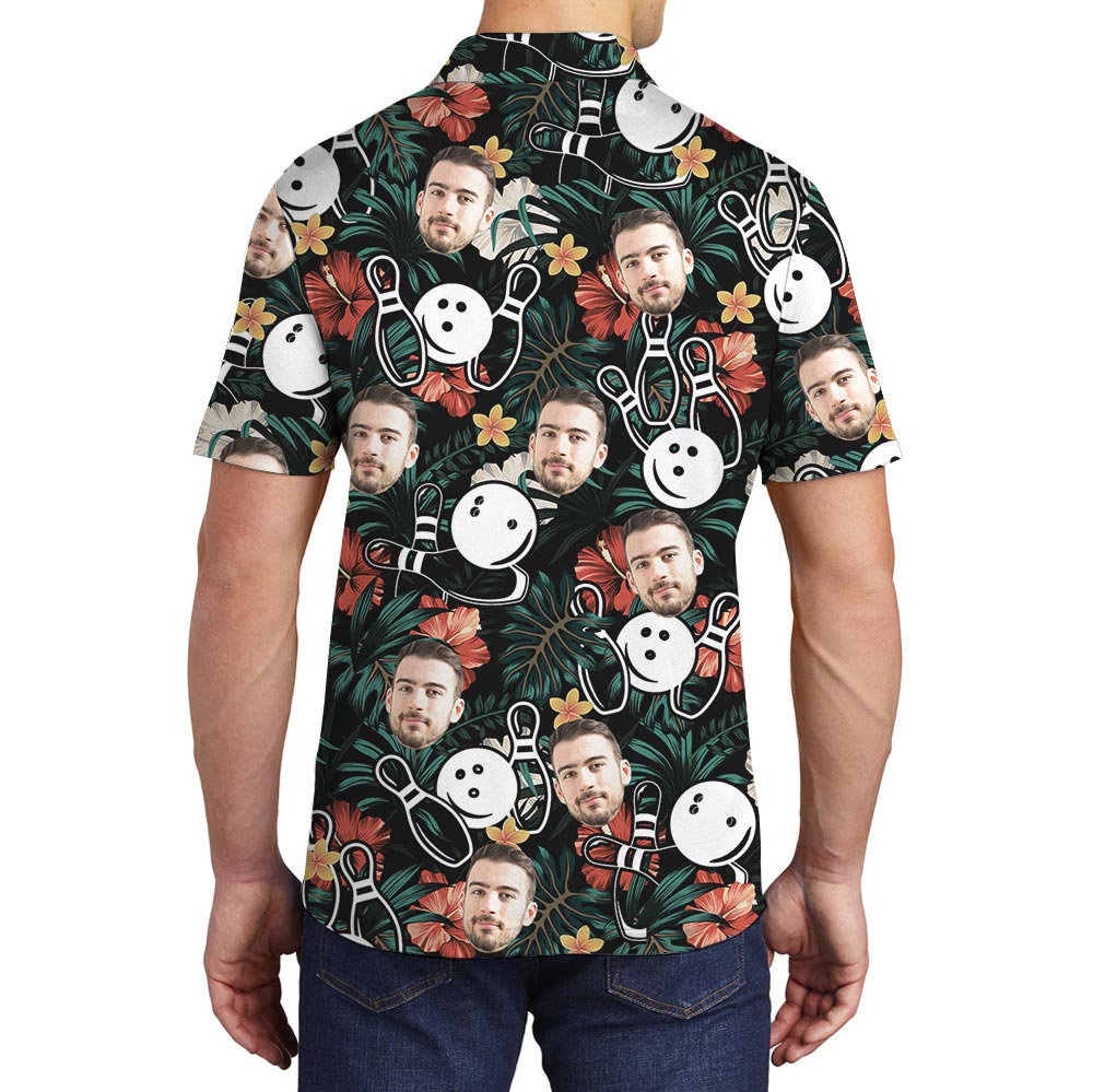 Matching Personalized Bowling Polo Shirt With Your Faces