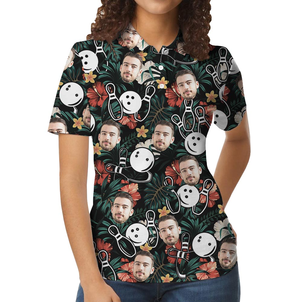 Matching Personalized Bowling Polo Shirt With Your Faces
