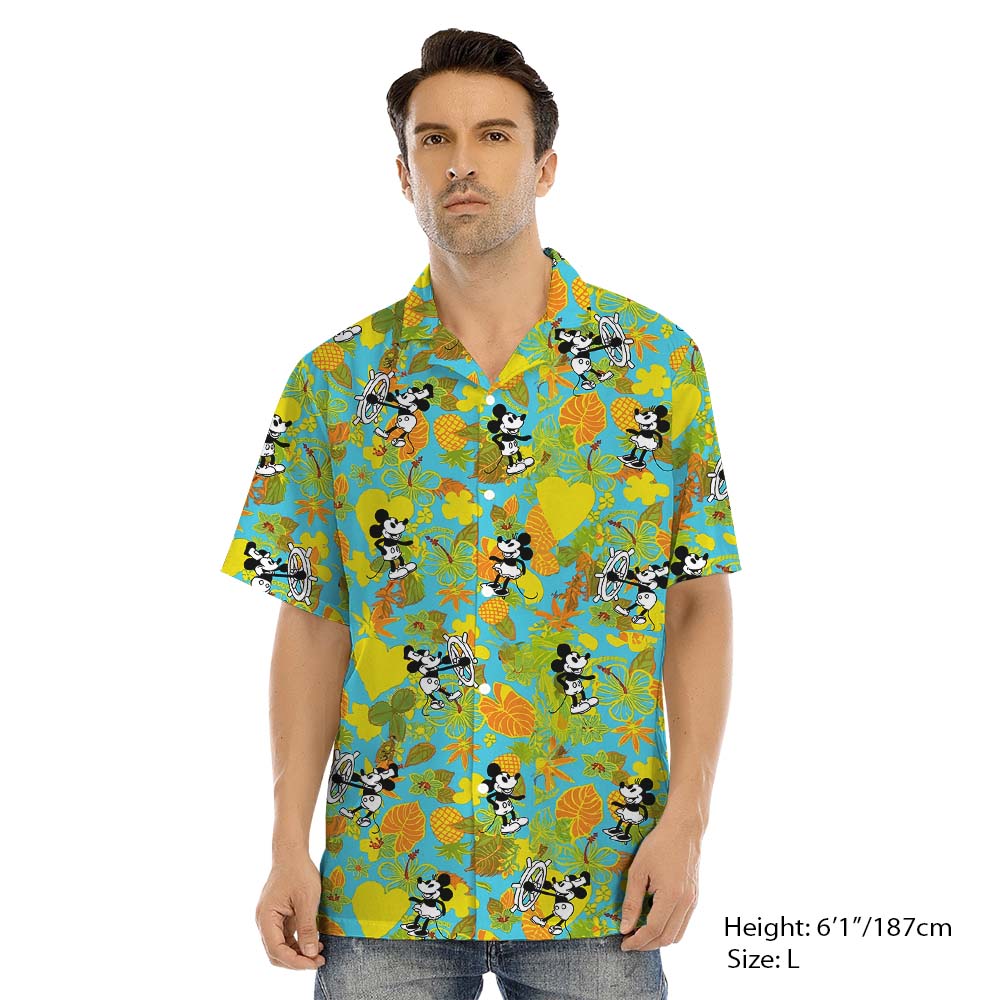 Tropical Vibes Family Hawaiian Outfits With Steamboat Willie Mouse