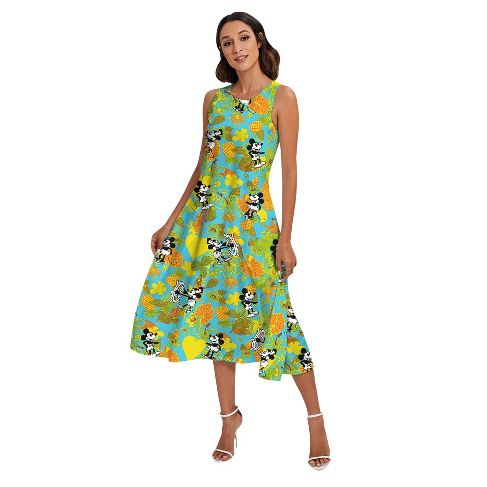 Tropical Vibes Family Hawaiian Outfits With Steamboat Willie Mouse
