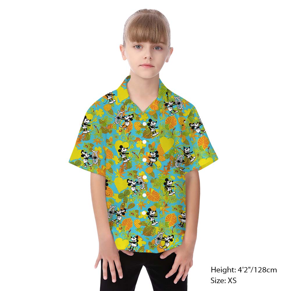 Tropical Vibes Family Hawaiian Outfits With Steamboat Willie Mouse