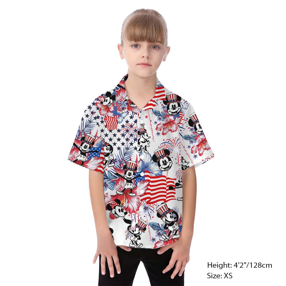 4th Of July Matching Family Hawaiian Outfit Steamboat Willie Mouse