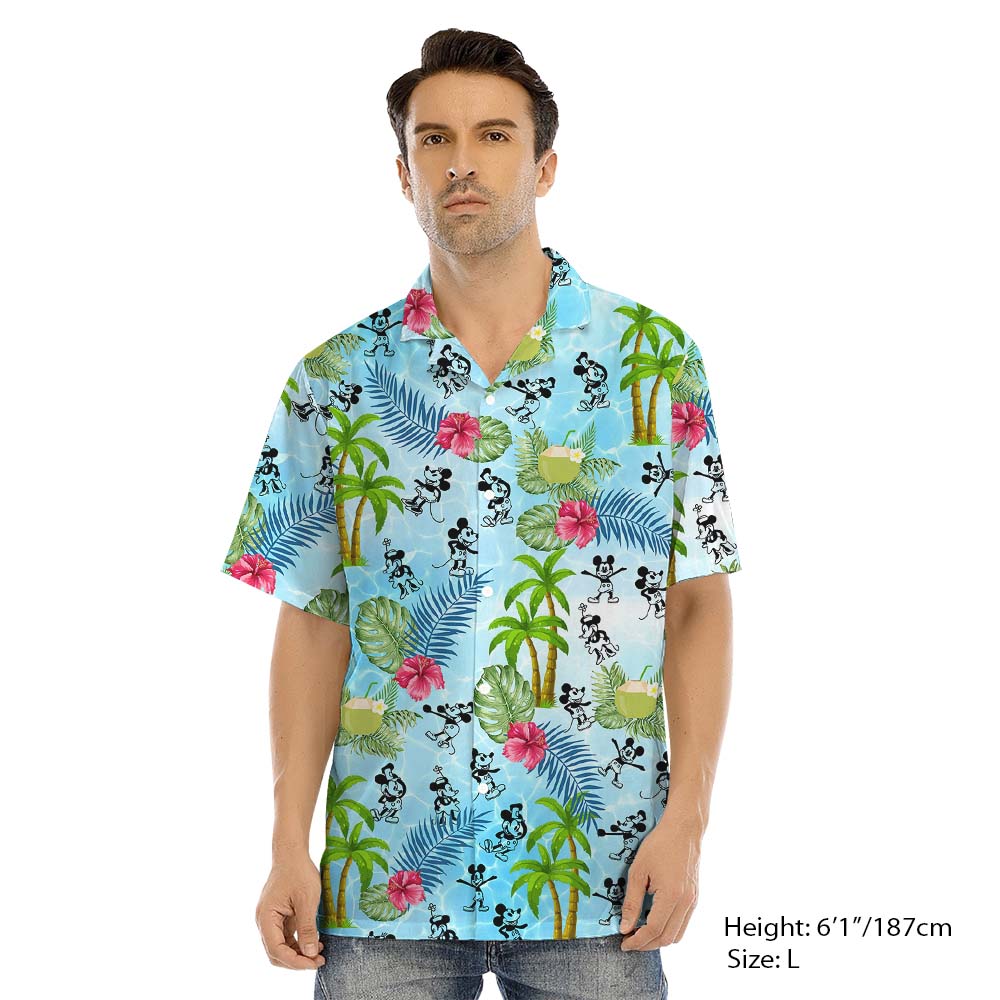 Steamboat Willie Mickey Hawaiian Matching Outfit For Beach Vacation