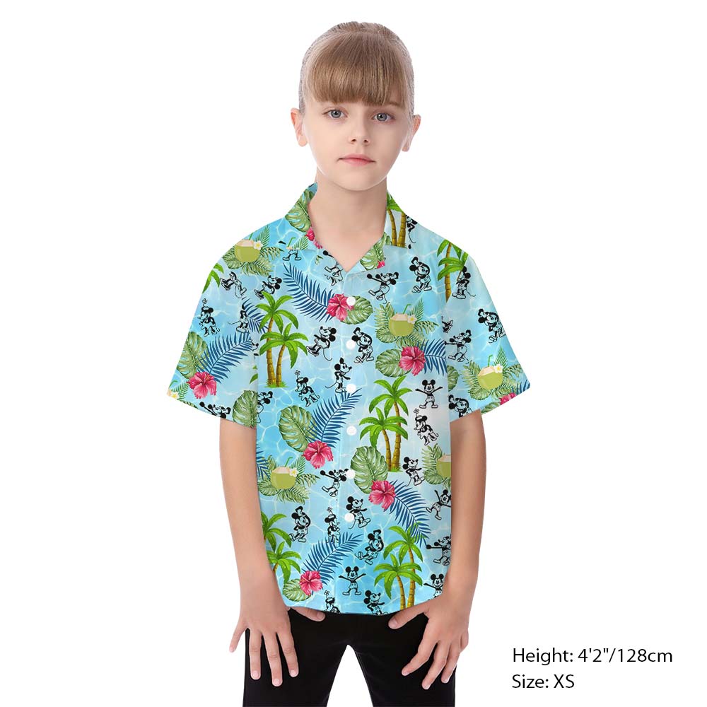 Steamboat Willie Mickey Hawaiian Matching Outfit For Beach Vacation