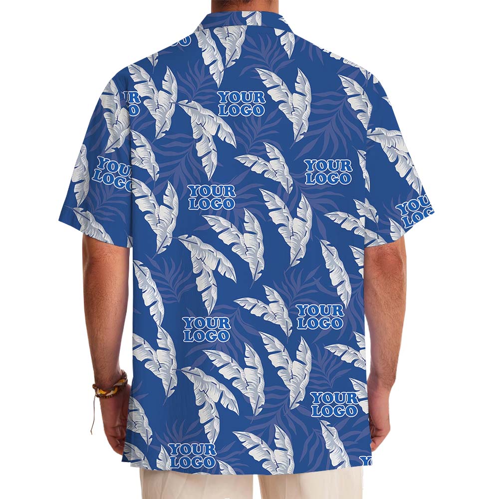Blue Leaf Oasis Hawaiian Shirt With Custom Logo