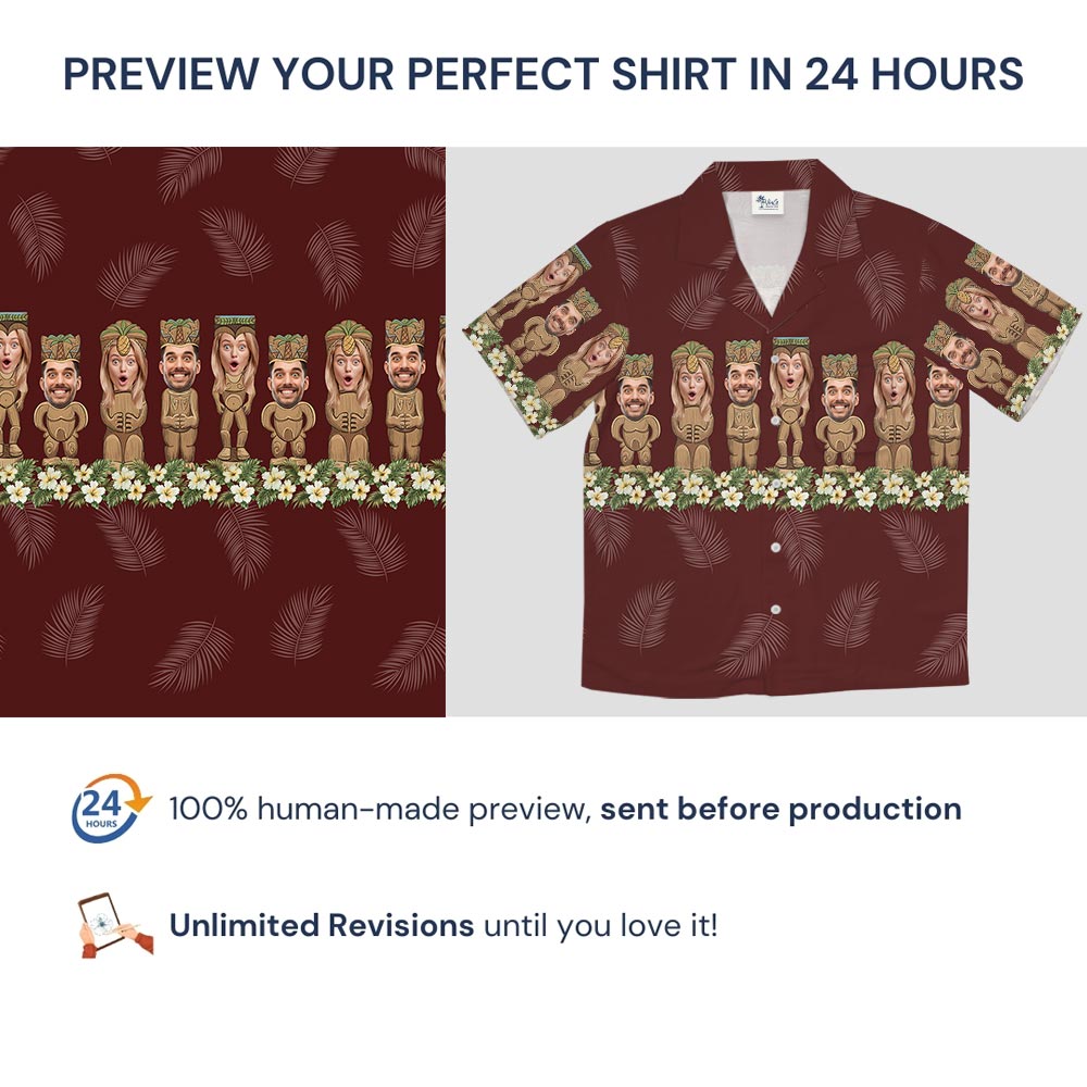 Unique Personalized Tiki Hawaiian Shirt With Your Faces